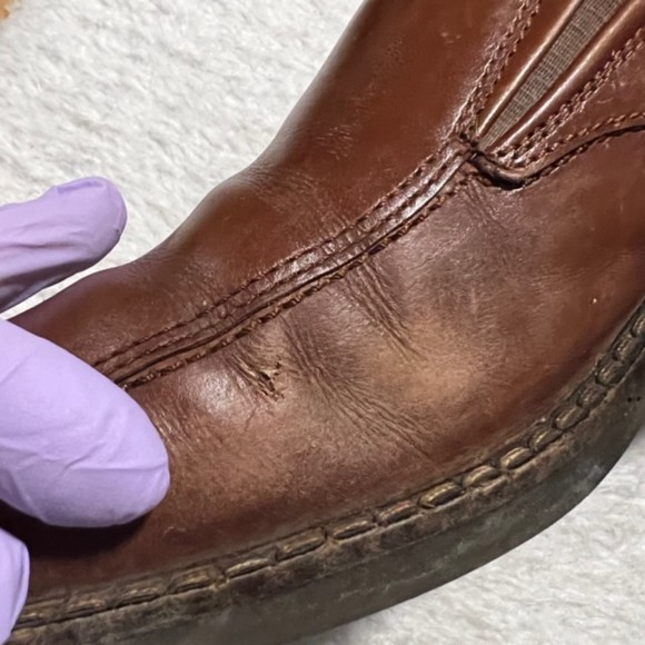 Ecco Mens Size US 9 EU 42 Brown Genuine Leather Shoes Loafers Slip On main image 6
